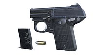 Austrian Steyr-Pieper Model 1909 Pistol Low-poly 3D model