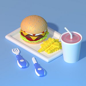 3D food burger