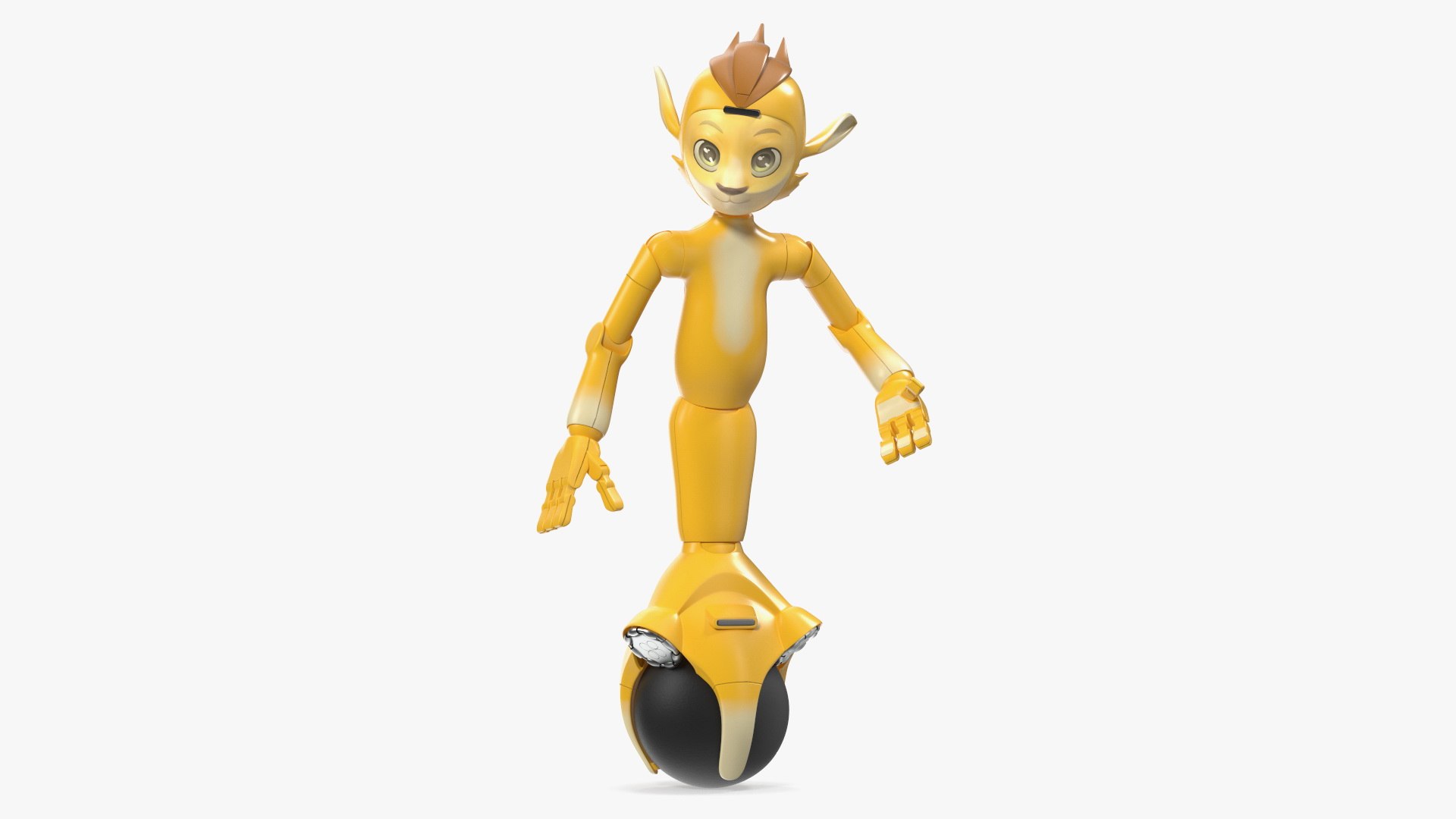 Mirokai Robot Yellow Rigged 3D model preview