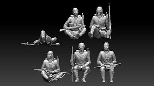 japan soldiers 3D model