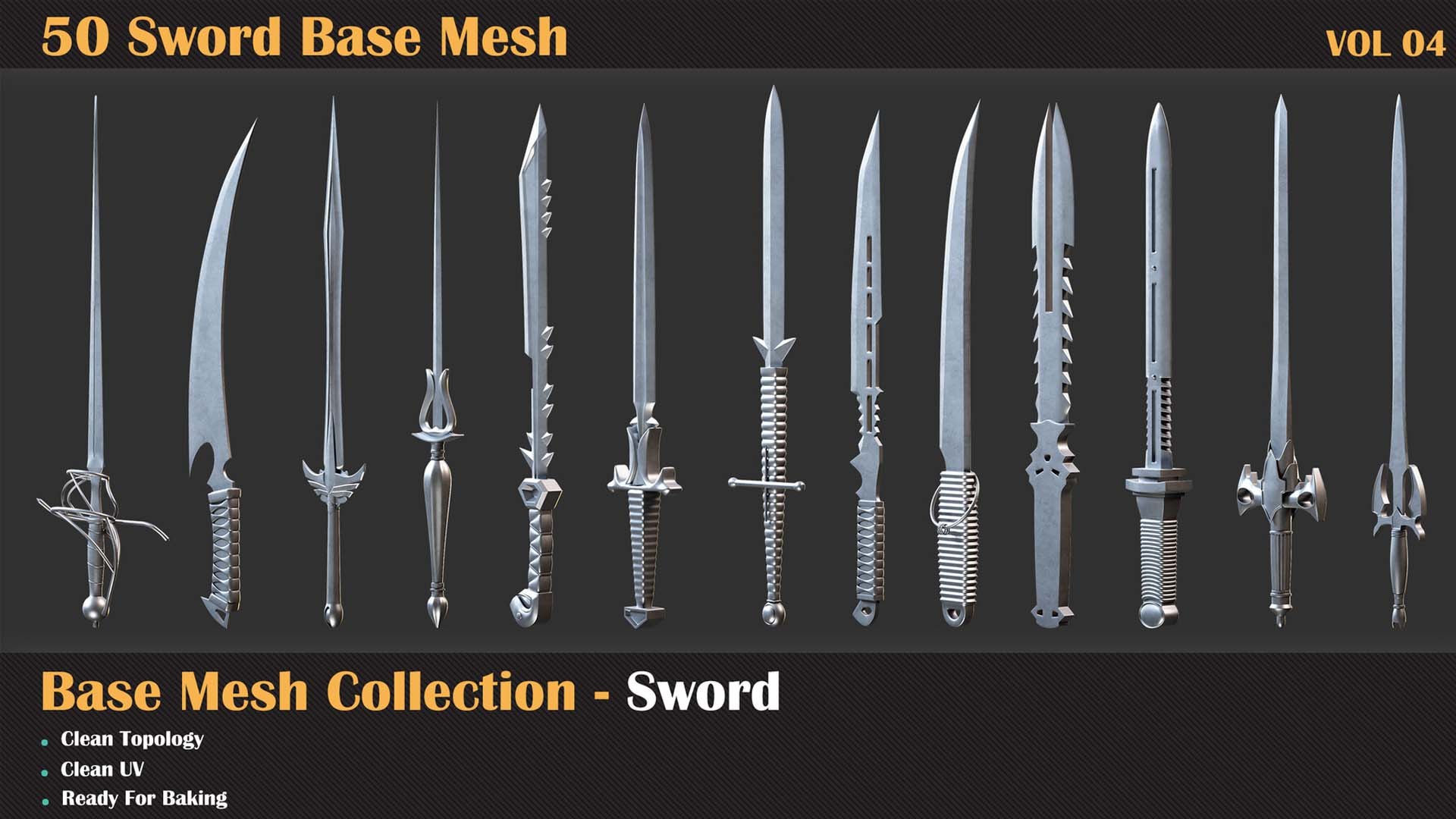 50 Sword Base Mesh - VOL 05 Game Ready 3D Model - TurboSquid 2250549