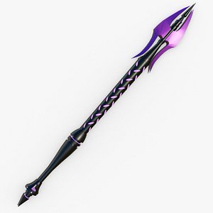 Fantasy Spear Glow Weapon With PBR