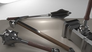 kit 6 maces 3D model