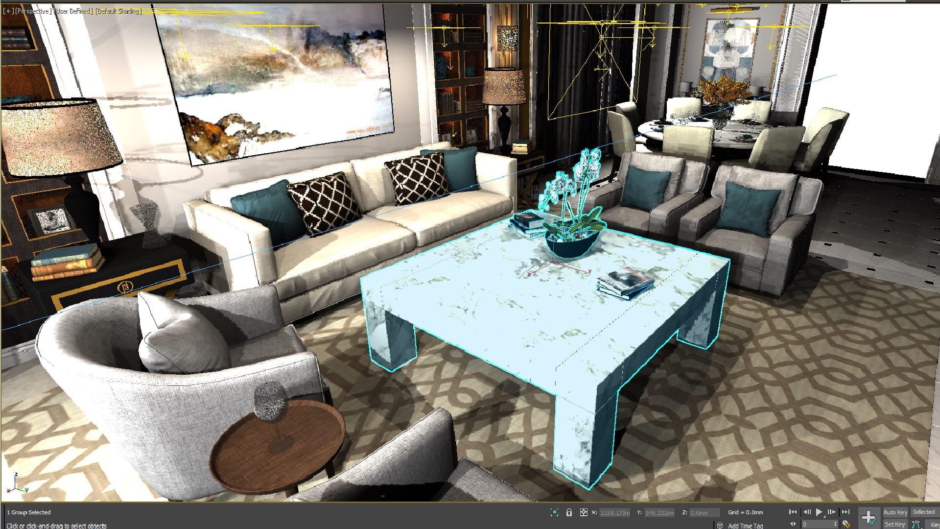 Modern living room 3D model - TurboSquid 2024425