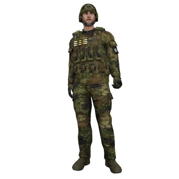 3d model rigged soldier 3