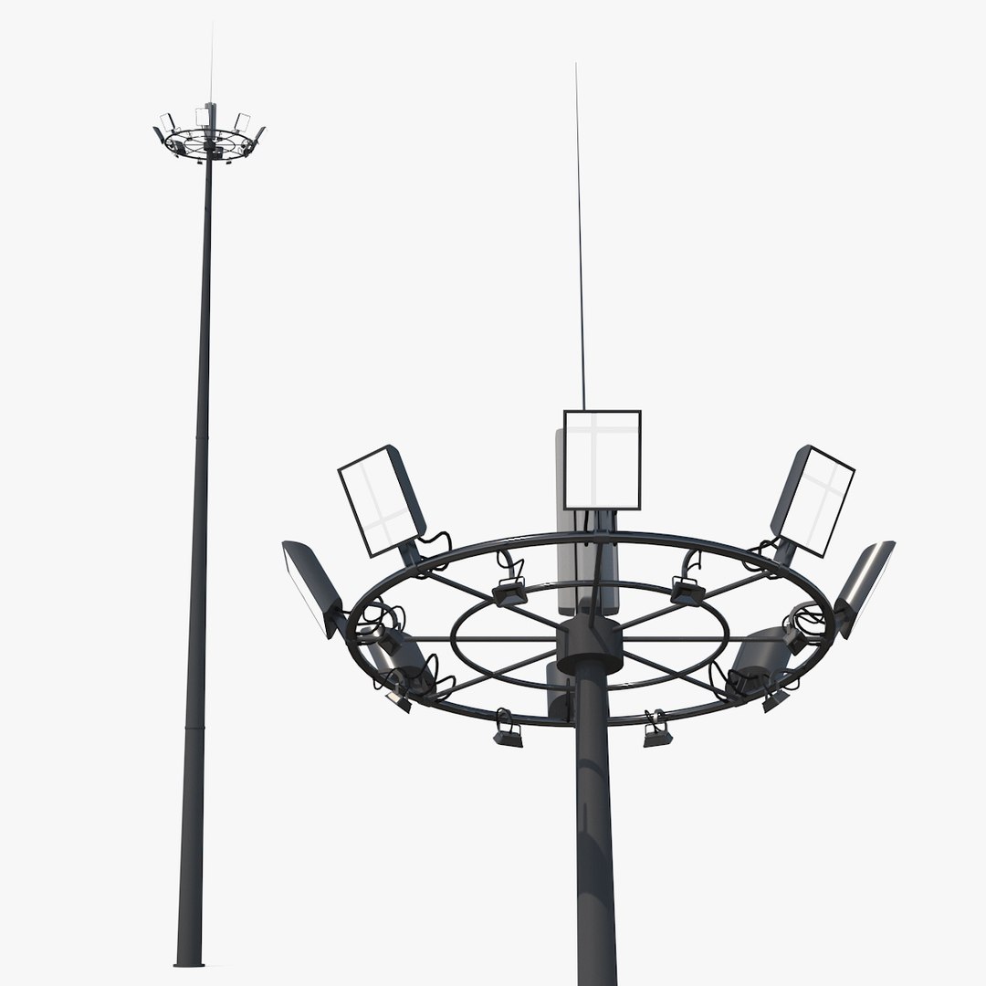 Airport Lighting Mast 3D model preview