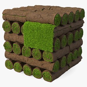 Rolled Lawn Big Stack 3D