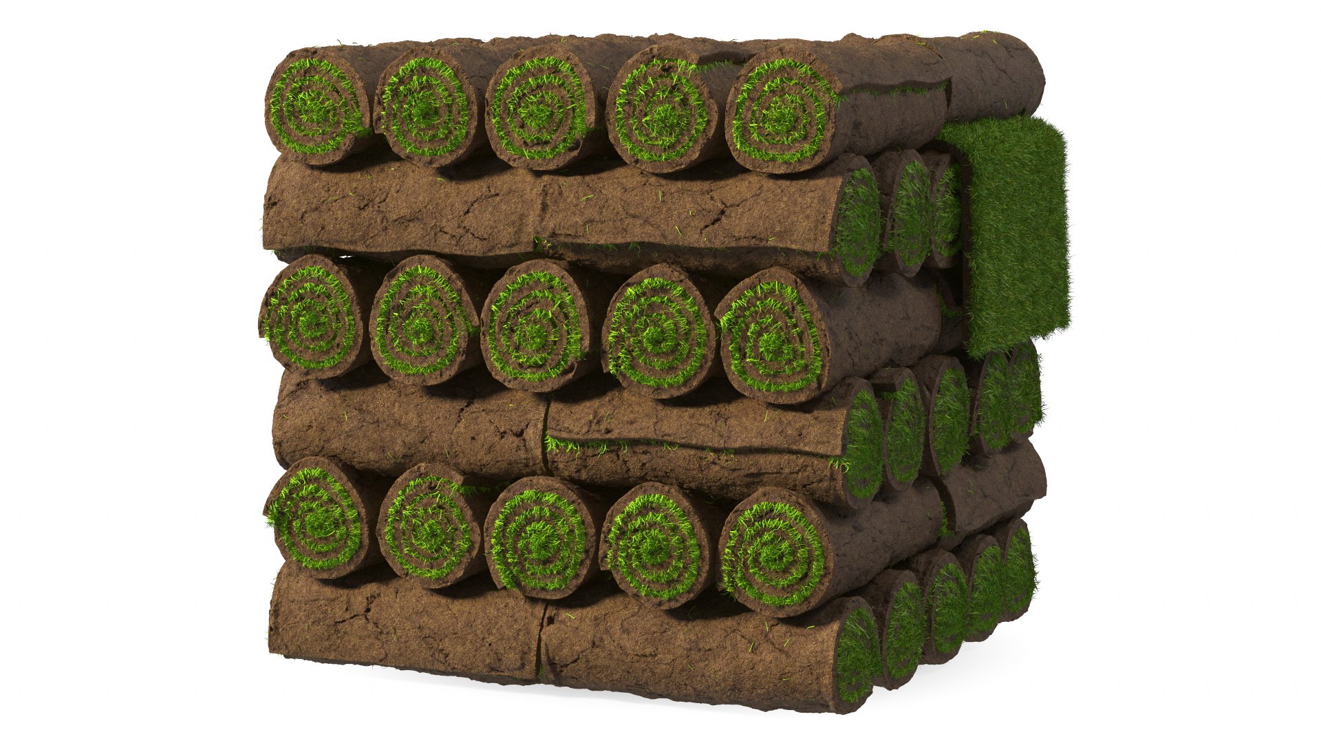 Rolled Lawn Big Stack 3D - TurboSquid 1894115