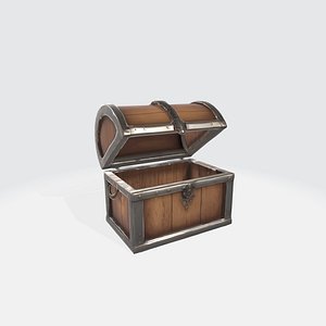 Classic Wooden Chest 3D model