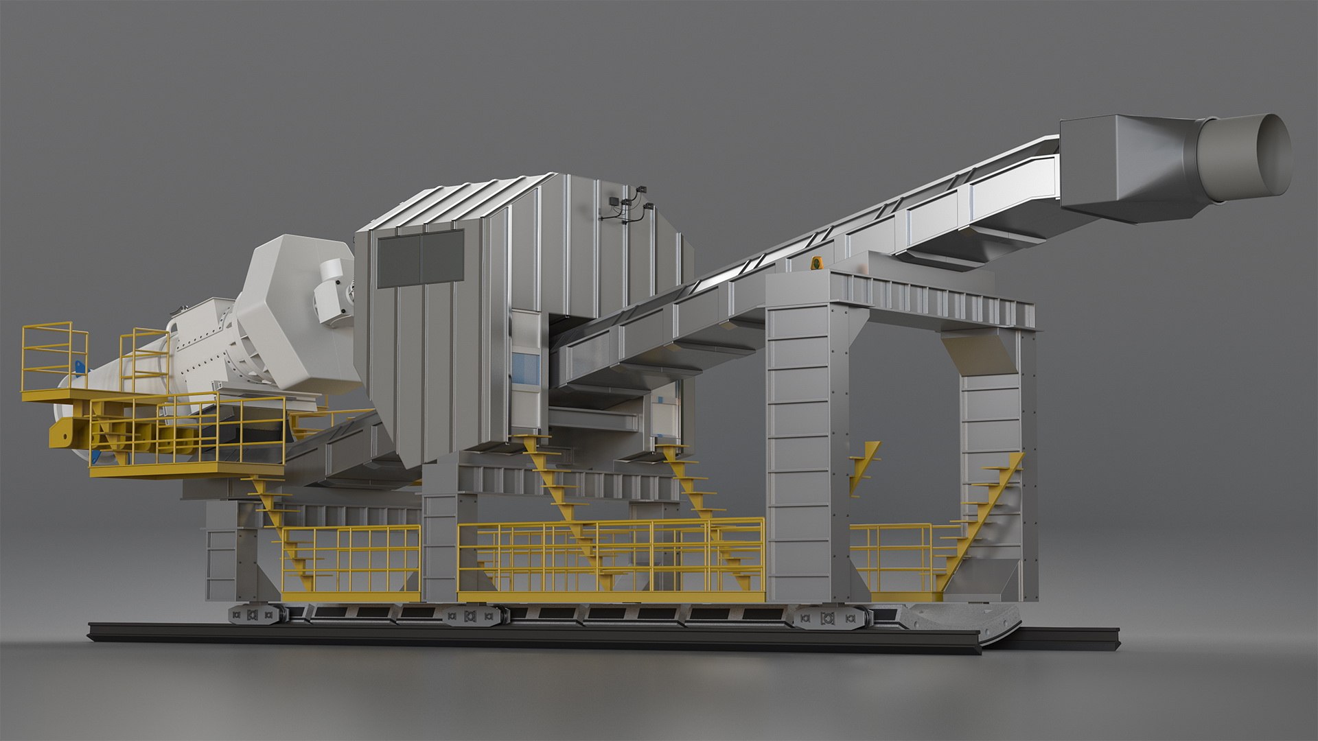 Tunnel Belt Conveyor 3D model preview