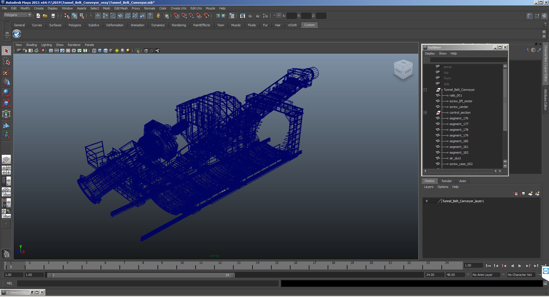 3D tunnel belt conveyor - TurboSquid 1436305