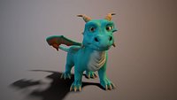 cartoon blue dragon