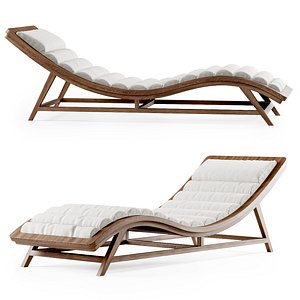 3D chaise wooden lounge model
