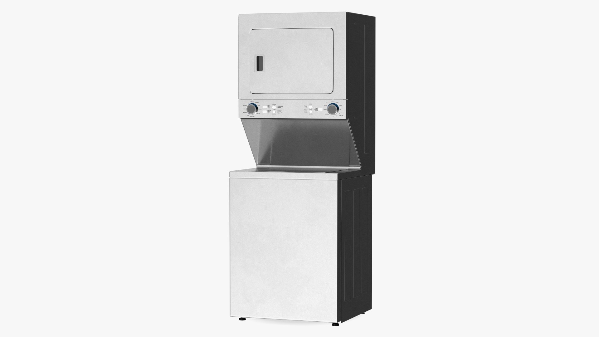 Washer Dryer Combo Machine Metallic 3D model preview