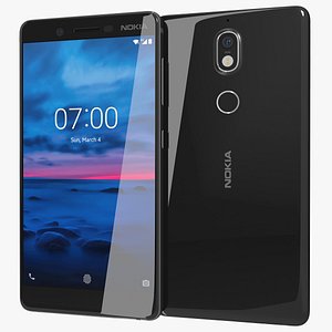 3D realistic nokia 7 black model