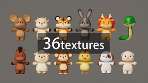 Rigged Cartoon Animals Collection Pack 3D