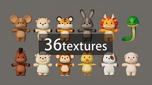 Rigged Cartoon Animals Collection Pack-001