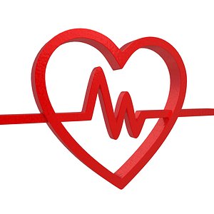 Heartbeat Pulse Logo 3D model