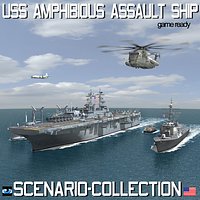 USS Navy Amphibious Assault Ship Scenario and Collection