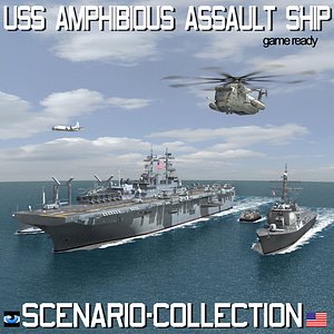 USS Navy Amphibious Assault Ship Scenario and Collection