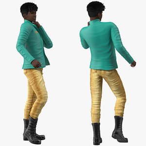 Dark Skin Teenager Fashionable Style Rigged for Modo