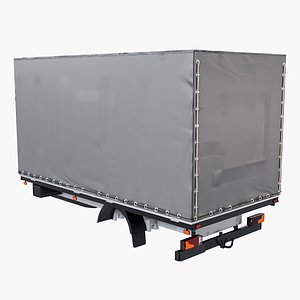 Curtain Side Tautliner Van Structure 3D Model PBR Textures