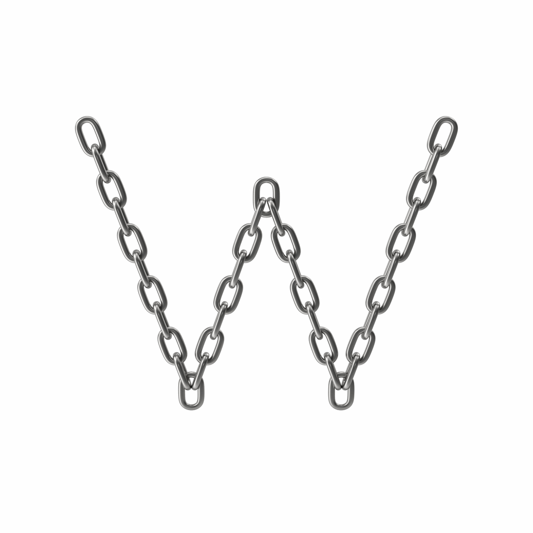 Chain Letter W 3D Model TurboSquid 2024722