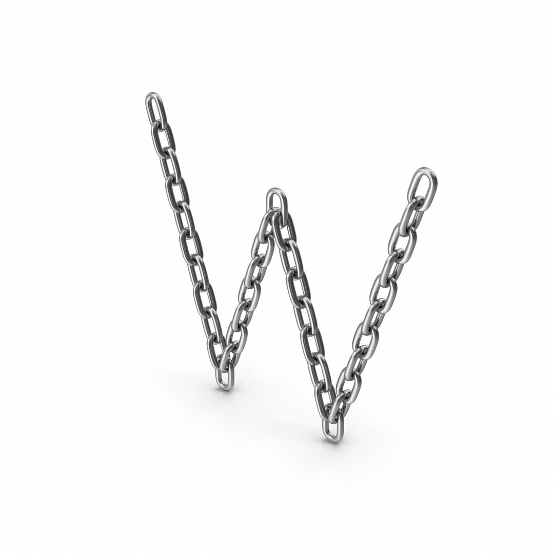 Chain Letter W 3D Model TurboSquid 2024722
