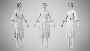 Dress 03 Pastel Confetti Abstract 3D