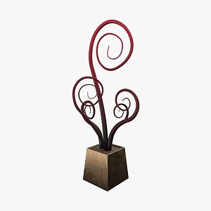 Red Twine Plant with Pot 3D
