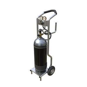 3D Air Bottles Trolley model