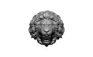 3D lion angry head model