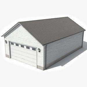 Residential House Garage PBR Low Poly model