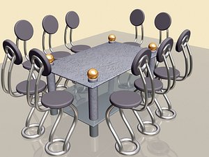 3d model chair table