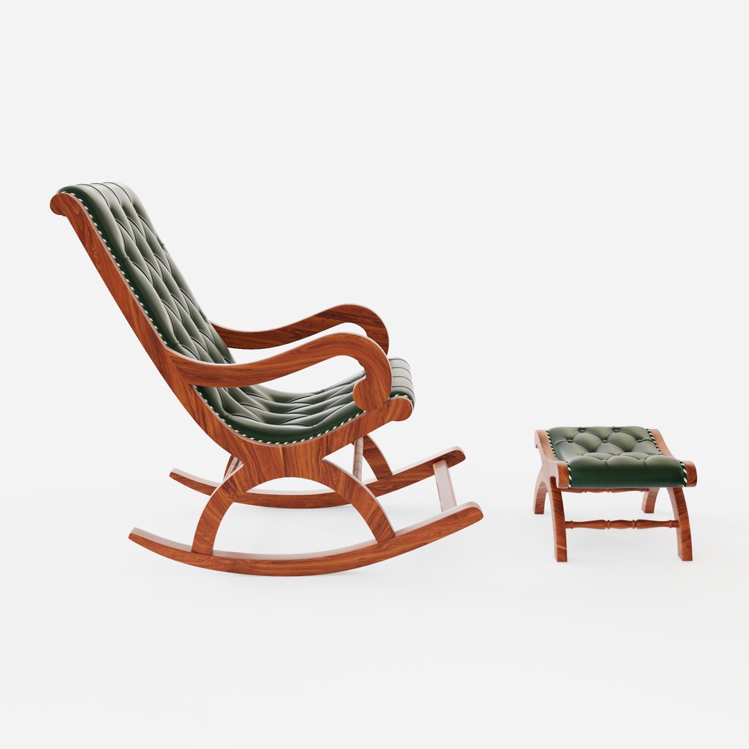 Rocking Chair With Footrest 3D Model - TurboSquid 1996918