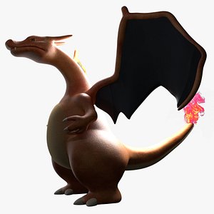 Charizard XY and Rock 3D model rigged