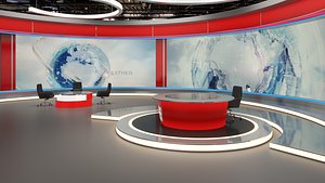TV Studio News Set 3D