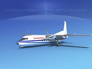 fairchild f-27 fokker obj