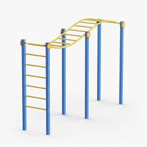 3D model Monkey Bars Wave 01 Blue