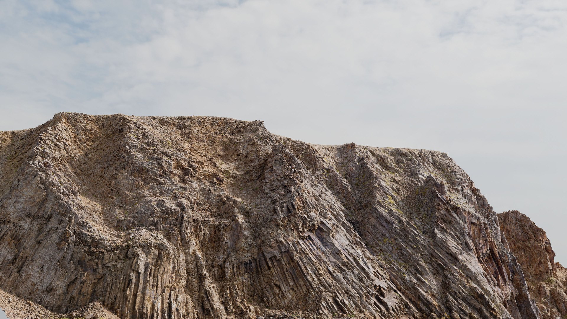 Basalt Mountain Slope -  3D PBR Model 3D model https://p.turbosquid.com/ts-thumb/v8/ElcKhf/sT/lighting2/jpg/1774955951/1920x1080/fit_q87/dd7ef0472a597cfc34849e60ec4278e2794ec40f/lighting2.jpg
