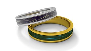 gold silver ring 3D model
