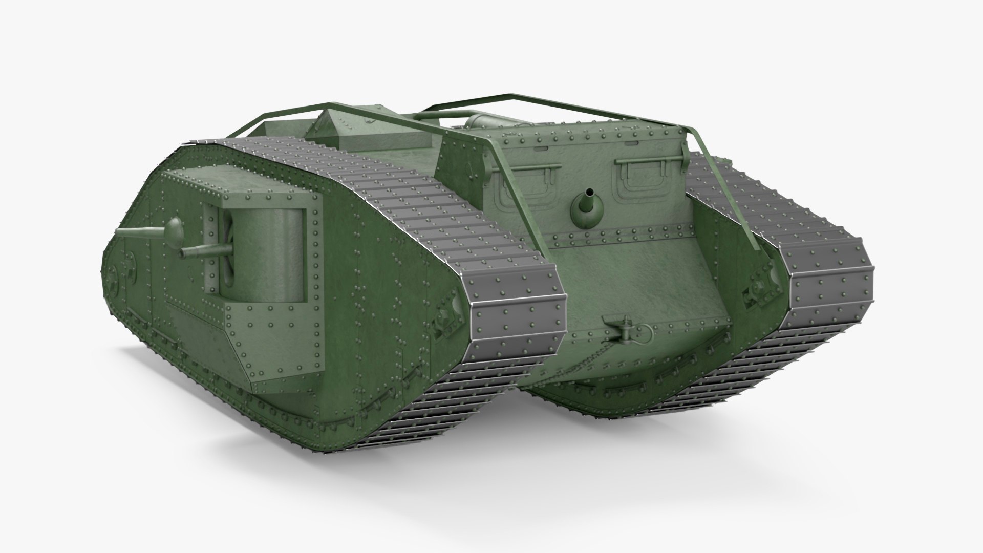Tank MK 4 Male Green Rigged for Maya 3D model preview