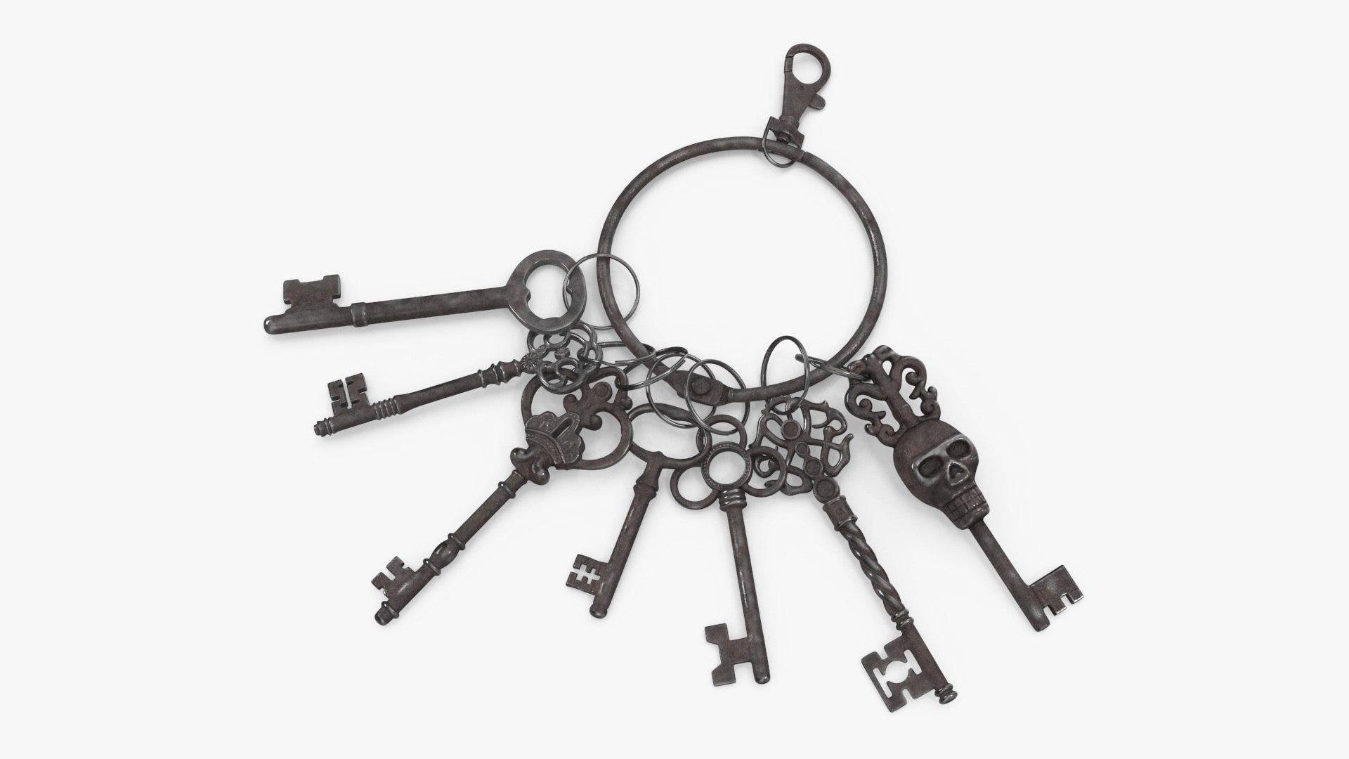 Skeleton Keys Bunch Steel 3D model preview