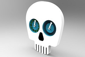 skull head clock 3d max