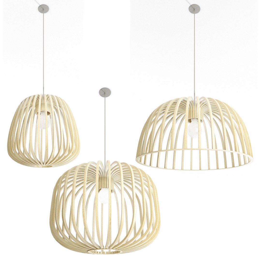 Lamps Pendant Lightings Wood 3D Model - TurboSquid 1424486