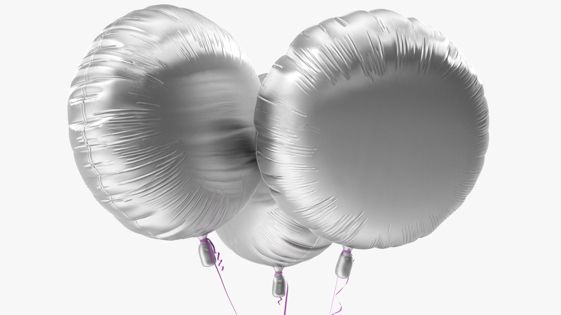 Party Helium Balloons Chrome 3D TurboSquid 2080772