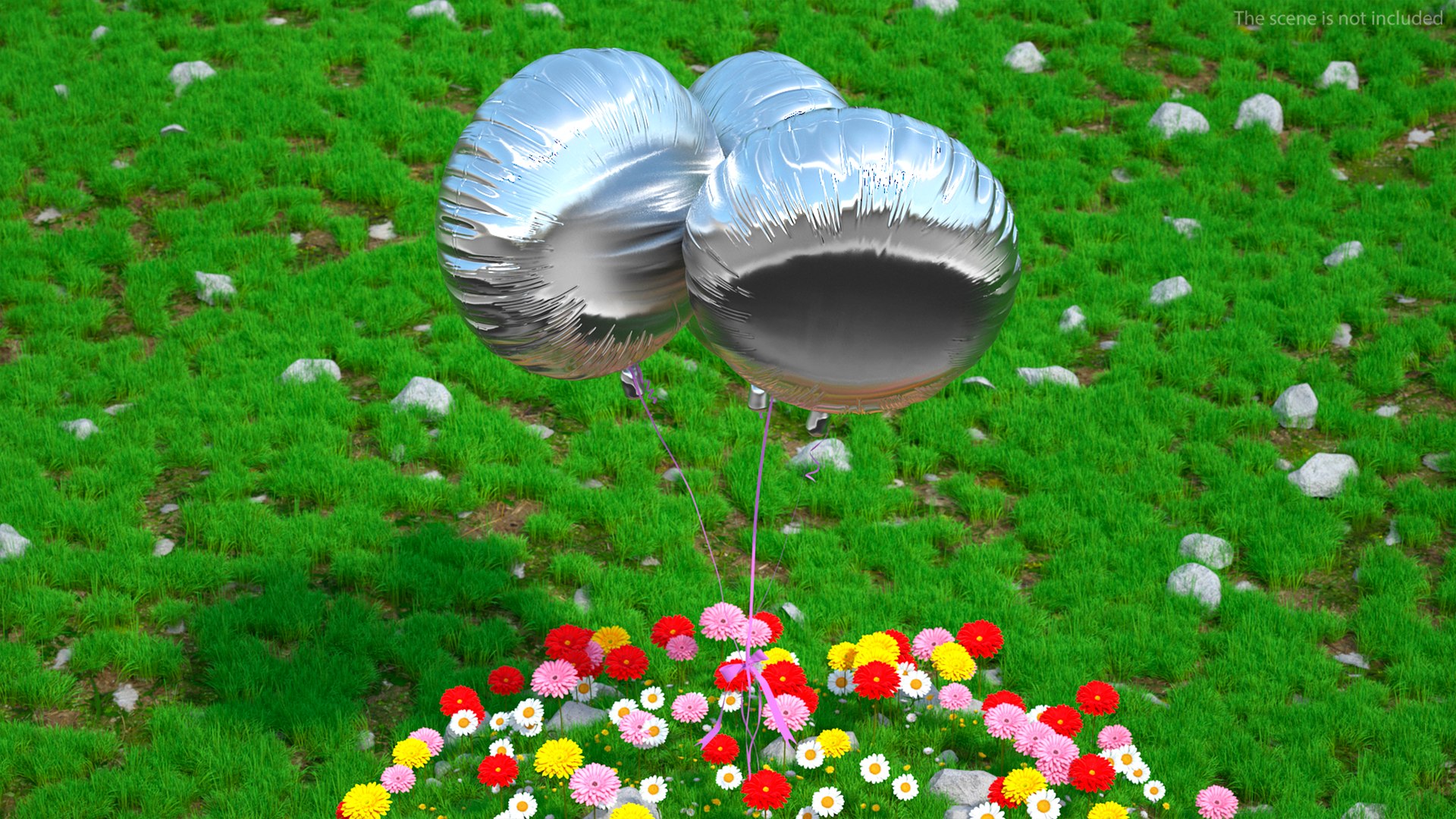 Party Helium Balloons Chrome 3D TurboSquid 2080772