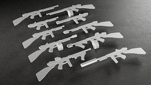 3D Low Poly TommySMG-style -10 Variations Game Ready model