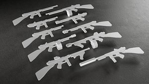 Low Poly TommySMG-style -10 Variations Game Ready