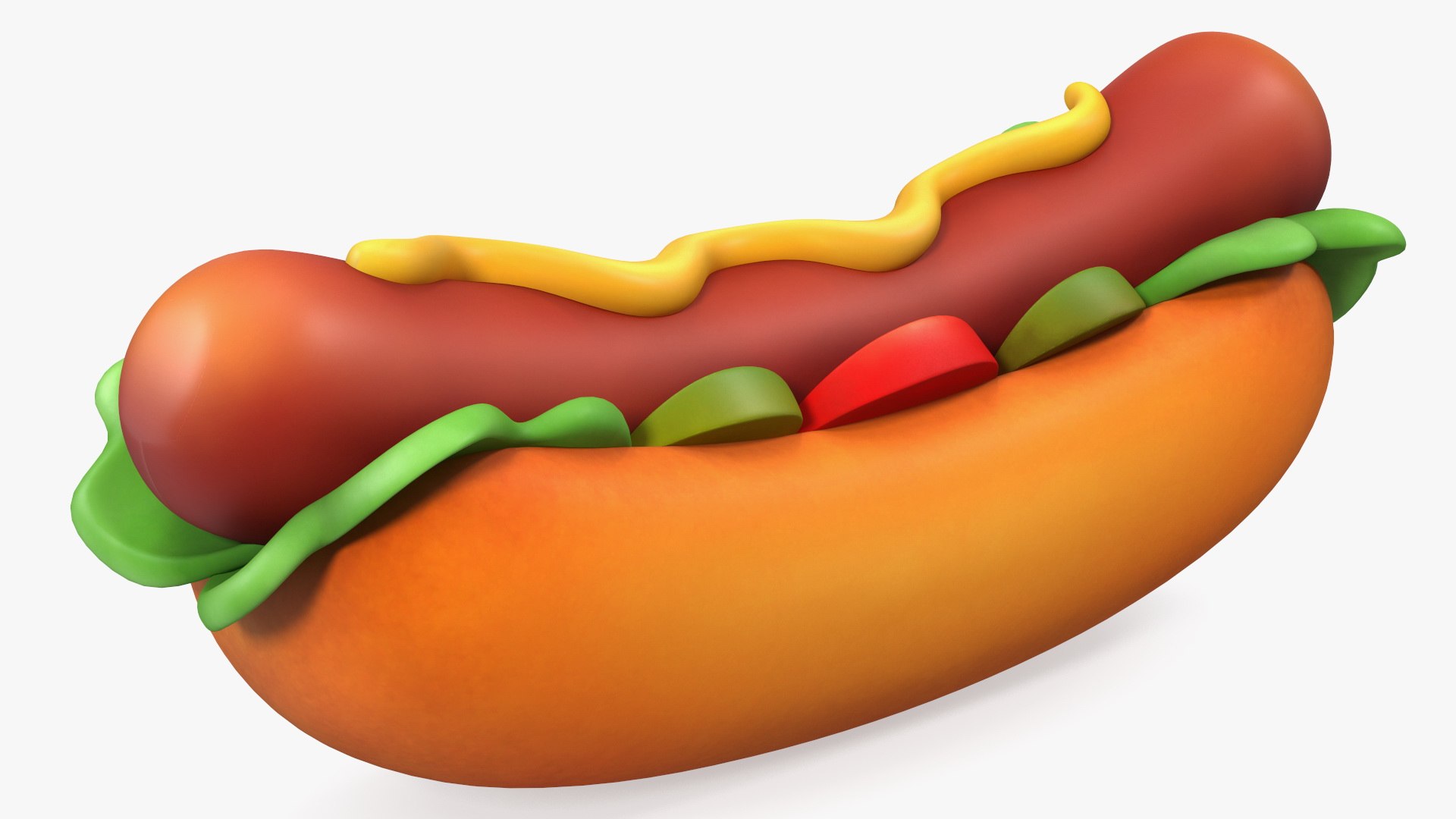 Cartoon Hotdog 3D model preview